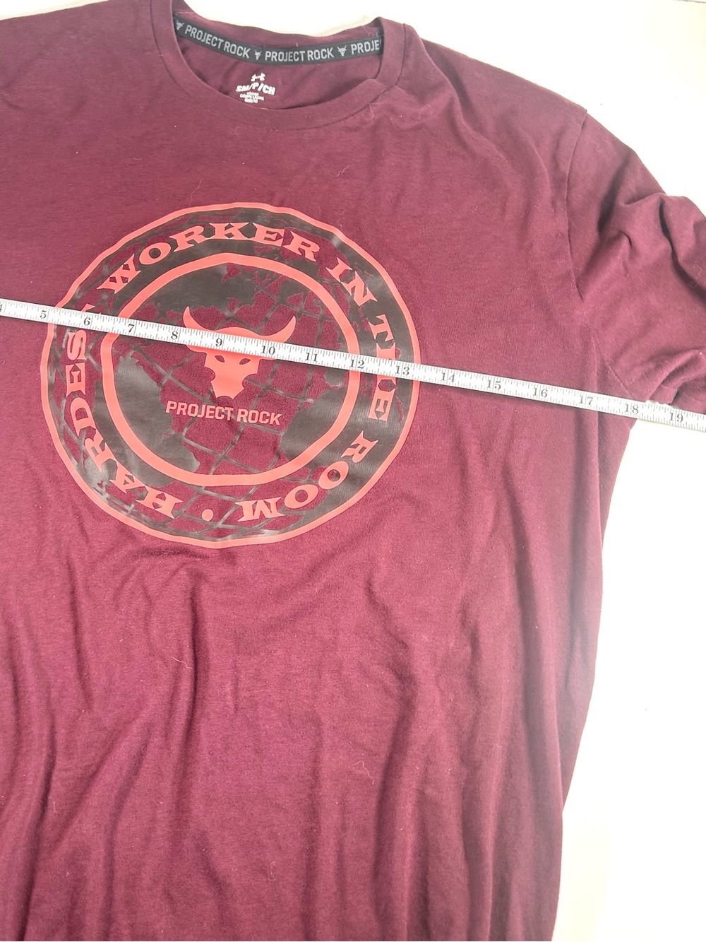 Under Armour Project Rock Hardest Worker Tee Shirt - Loose Fit - Size Small - Picture 6 of 10